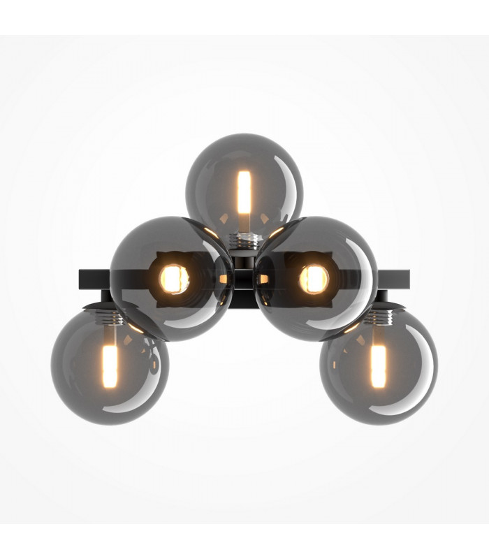 Maytoni Dallas Modern 5 Light Wall Lamp Black Smoky Shade G9-1