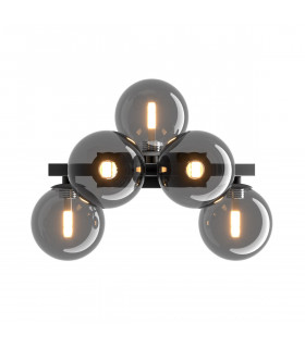 Maytoni Dallas Modern 5 Light Wall Lamp Black Smoky Shade G9-2