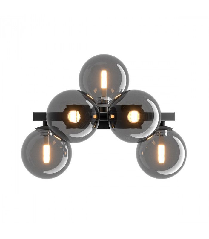 Maytoni Dallas Modern 5 Light Wall Lamp Black Smoky Shade G9-2