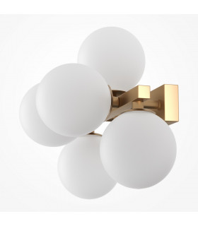 Maytoni Dallas Modern 5 Light Wall Lamp Gold Matte White Shade G9-2