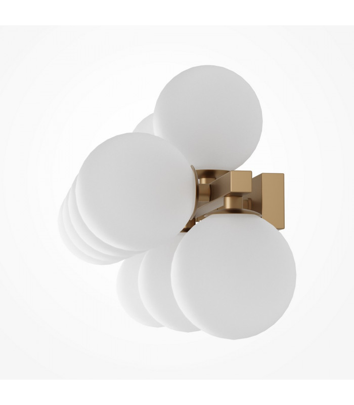 Maytoni Dallas Modern 9 Light Wall Lamp Gold Matte White Shade G9-3