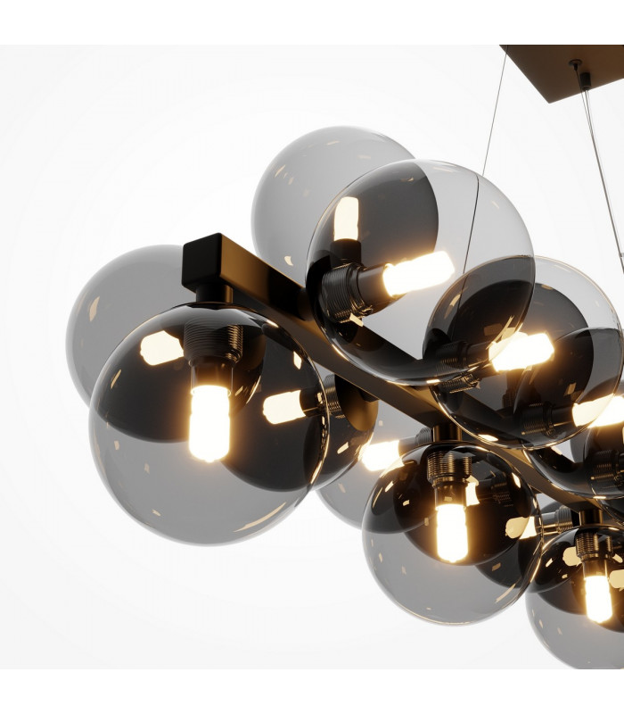 Maytoni Dallas Modern 25 Light Bar Pendant Ceiling Light Black Black Shade G9-5