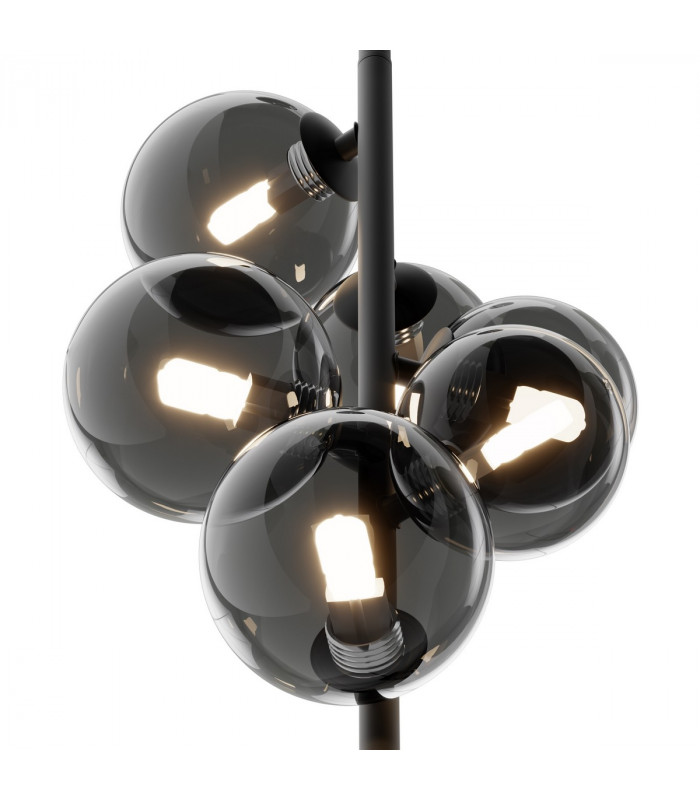 Maytoni Dallas Modern 6 Light Bar Pendant Ceiling Light Black Smoky Shade G9-4