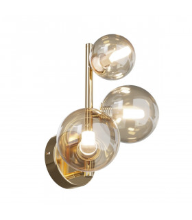 Maytoni Dallas Modern 3 Light Wall Lamp Gold Cognac Shade G9-2
