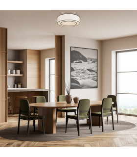 Maytoni Bergamo Modern 3 Light Cylindrical Ceiling Light White White and Black Shade E27-2