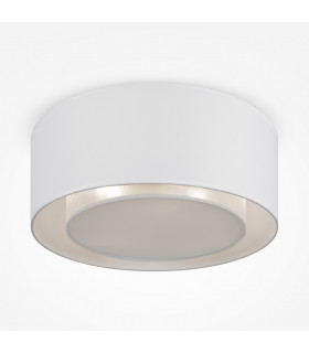Maytoni Bergamo Modern 3 Light Cylindrical Ceiling Light White Transparent and White Shade E27-1