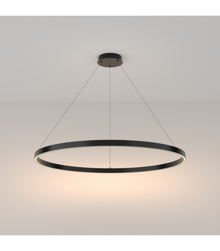 Maytoni Rim Modern Integrated LED Pendant Ceiling Light Black 100cm 3000K-1