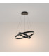 Maytoni Rim Twin Ring Modern Integrated LED Pendant Ceiling Light Black 60cm 3000K-1