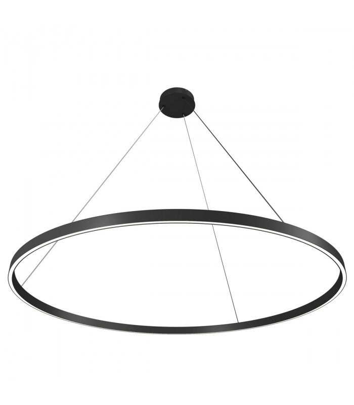 Maytoni Rim Modern Integrated LED Pendant Ceiling Light Black 120cm 3000K-2