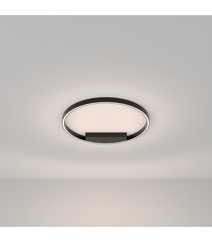 Maytoni Rim Modern Integrated LED Semi Flush Light Black 60cm 4000K-1