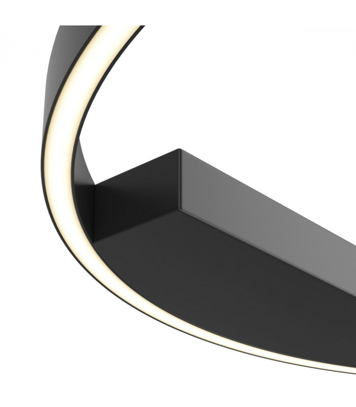 Maytoni Rim Modern Integrated LED Semi Flush Light Black 60cm 4000K-3