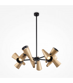 Maytoni Giro Modern 10 Light Multi Arm Pendant Ceiling Light Brass GU10-1
