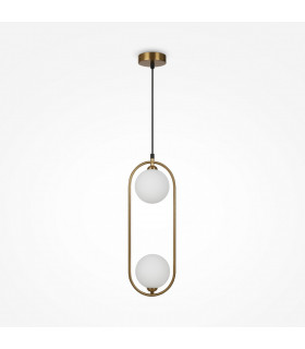 Maytoni Ring Modern 2 Light Globe Pendant Ceiling Light Brass G9-1