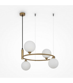 Maytoni Ring Modern 4 Light Globe Pendant Ceiling Light Brass G9-1