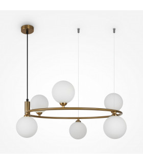 Maytoni Ring Modern 6 Light Globe Pendant Ceiling Light Brass G9-1