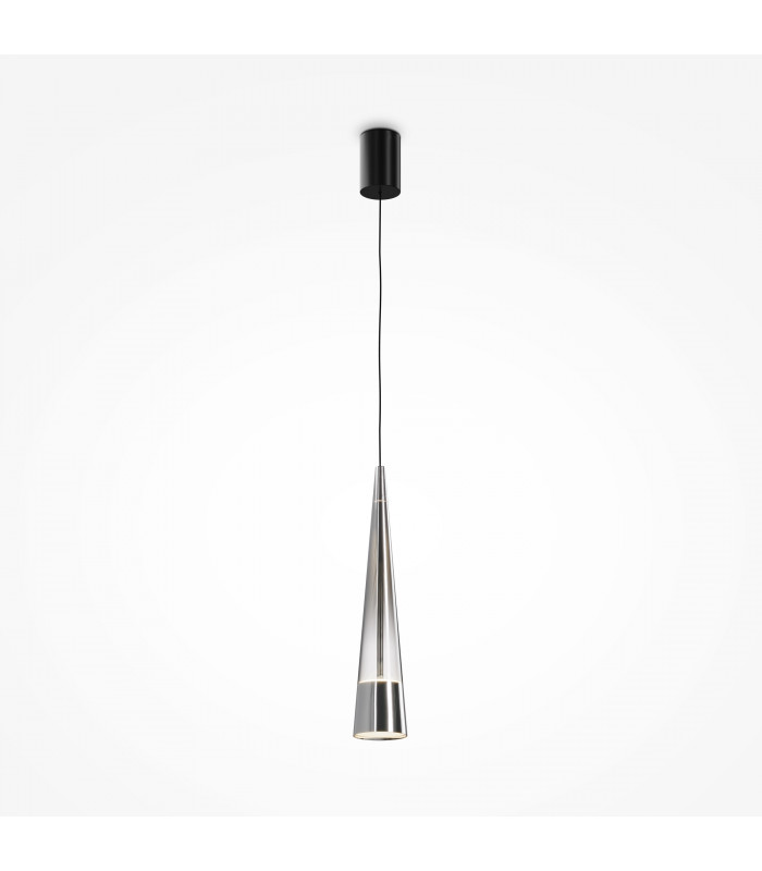 Maytoni Sintesi Modern Slim Pendant Ceiling Light Chrome Integrated LED 3000K-1