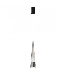 Maytoni Sintesi Modern Slim Pendant Ceiling Light Chrome Integrated LED 3000K-2