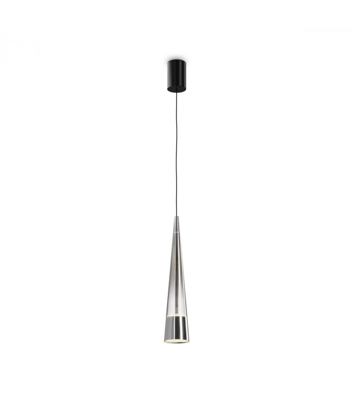 Maytoni Sintesi Modern Slim Pendant Ceiling Light Chrome Integrated LED 3000K-3