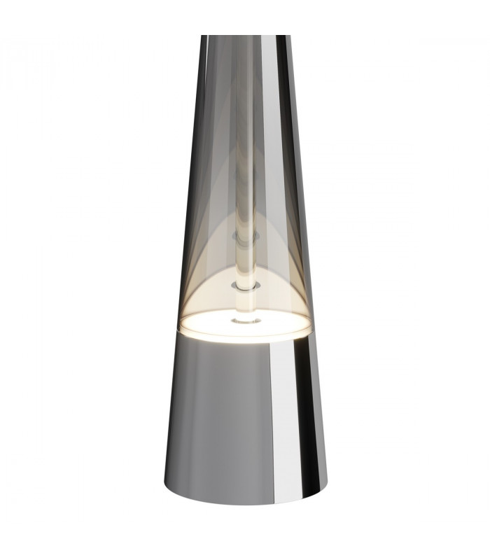 Maytoni Sintesi Modern Slim Pendant Ceiling Light Chrome Integrated LED 3000K-4