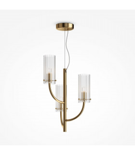 Maytoni Arco Classic 3 Light Multi Arm Pendant Ceiling Light Brass G9-1