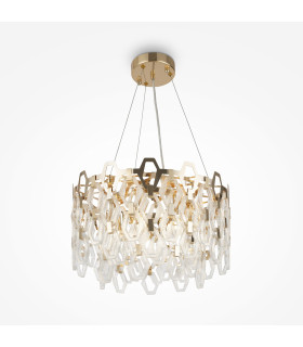 Maytoni Tissage Classic 7 Light Pendant Ceiling Light Gold E14-1