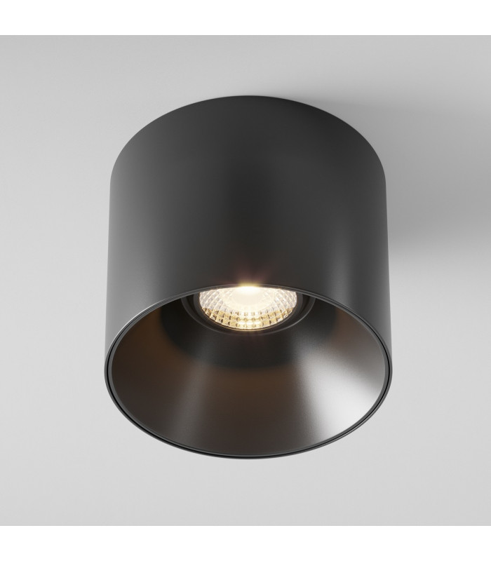 Maytoni Alfa LED Dimmable Surface Mounted Downlight Black 12.5cm 3000K-1