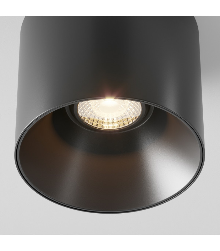 Maytoni Alfa LED Dimmable Surface Mounted Downlight Black 12.5cm 3000K-3