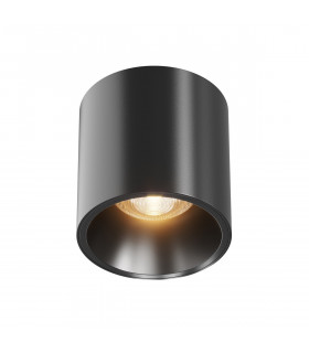 Maytoni Alfa LED Dimmable Surface Mounted Downlight Black 7cm 3000K-2