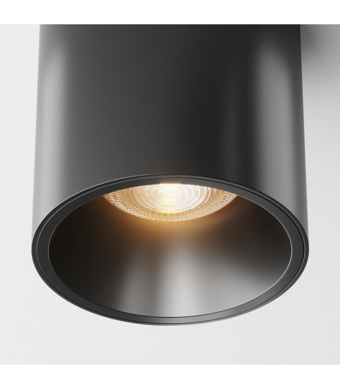 Maytoni Alfa LED Dimmable Surface Mounted Downlight Black 7cm 3000K-3