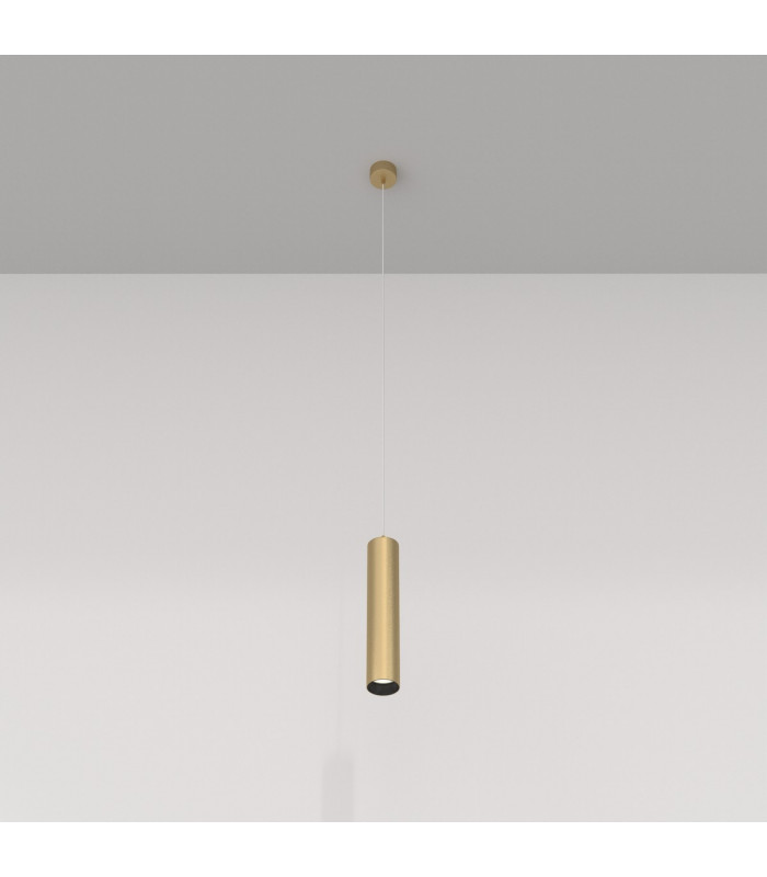 Maytoni Focus Slim Pendant Ceiling Light Matt Gold GU10-1