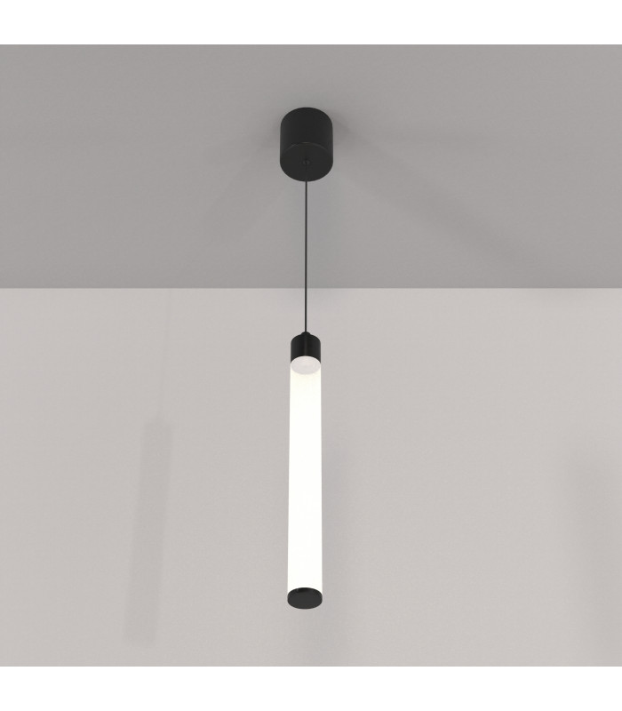 Maytoni Ray Slim Pendant Ceiling Light Black 50.6cm Integrated LED 3000K-1