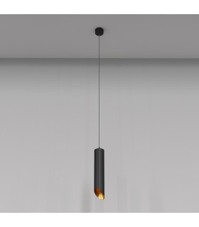 Maytoni Lipari Slim Pendant Ceiling Light Black Gold 30cm GU10-1
