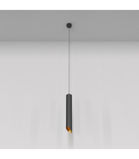 Maytoni Lipari Slim Pendant Ceiling Light Black Gold 40cm GU10-1