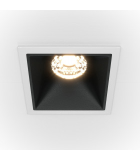 Maytoni Alfa LED Square Recessed Downlight White Black 500lm 4000K-1