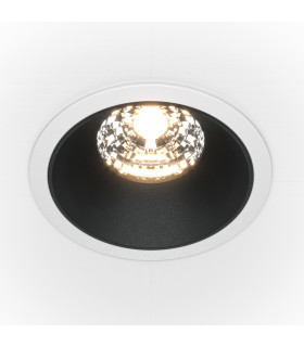 Maytoni Alfa LED Round Recessed Downlight White Black 1050lm 3000K-1