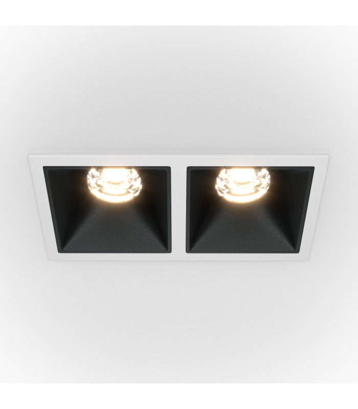 Maytoni Alfa LED Twin Recessed Downlight White Black 900lm 3000K-1