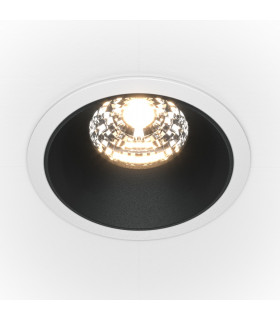 Maytoni Alfa LED Round Dimmable Recessed Downlight White Black 1050lm 3000K-1
