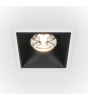 Maytoni Alfa LED Square Dimmable Recessed Downlight White Black 1050lm 3000K-1