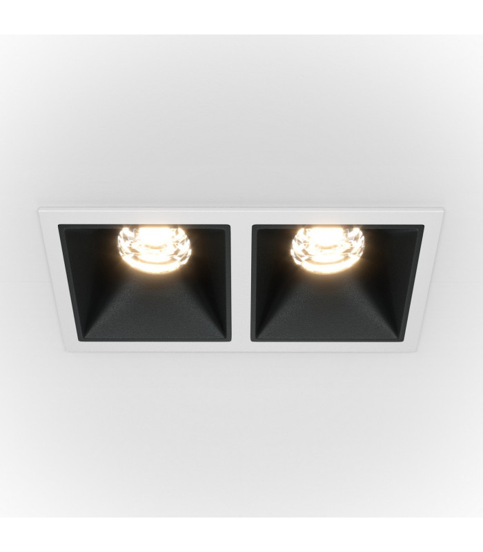 Maytoni Alfa LED Twin Dimmable Recessed Downlight White Black 1000lm 4000K-1