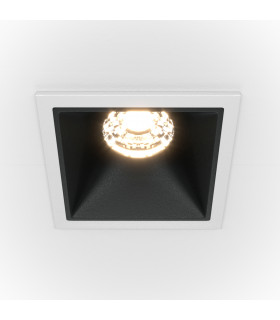 Maytoni Alfa LED Square Dimmable Recessed Downlight White Black 450lm 3000K-1