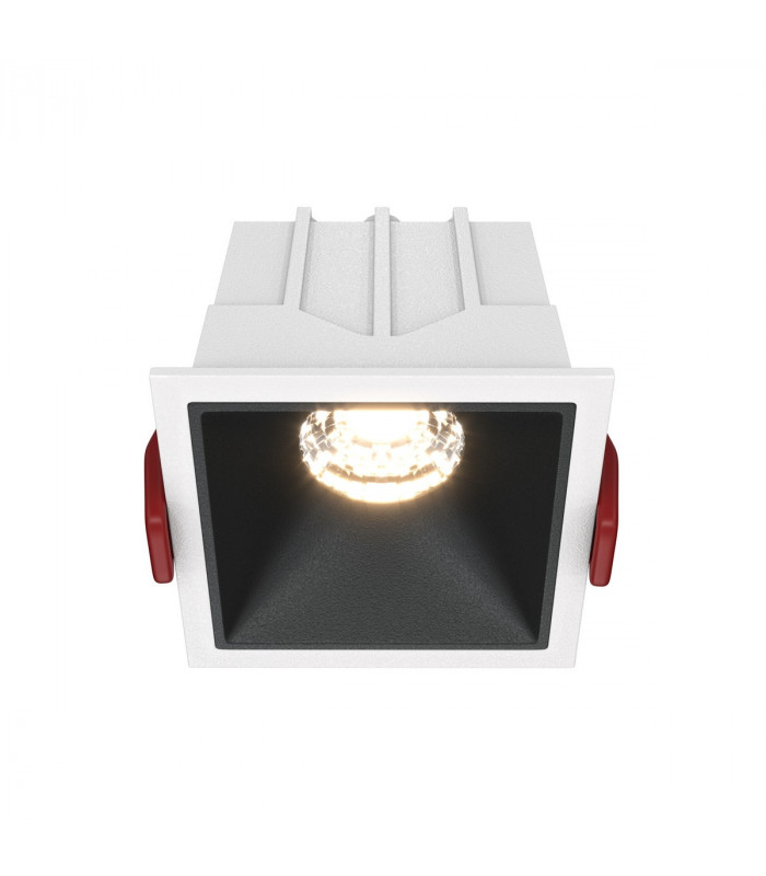 Maytoni Alfa LED Square Dimmable Recessed Downlight White Black 500lm 4000K-2