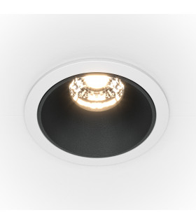 Maytoni Alfa LED Round Recessed Downlight White Black 500lm 4000K-1