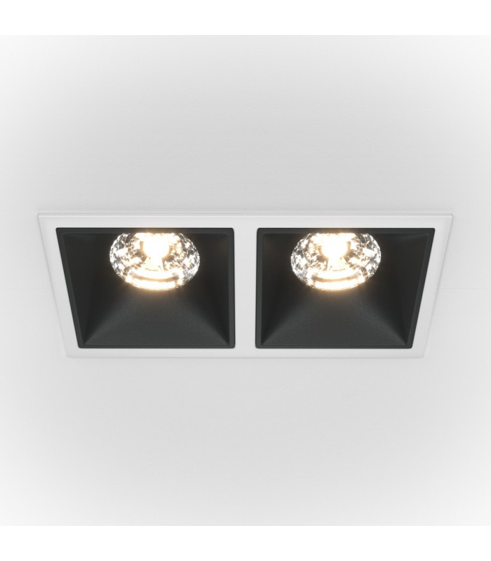 Maytoni Alfa LED Twin Dimmable Recessed Downlight White Black 2100lm 3000K-1