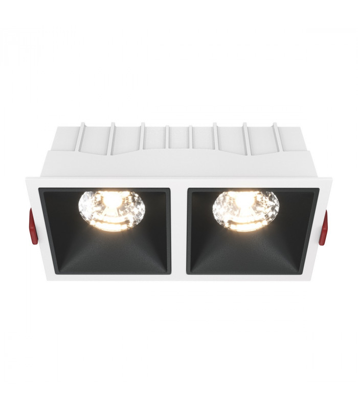 Maytoni Alfa LED Twin Recessed Downlight White Black 2100lm 3000K-3