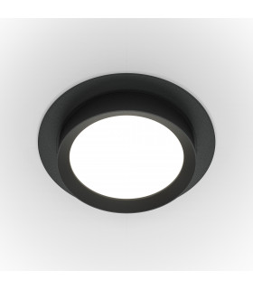 Maytoni Hoop Round Recessed Downlight Black GX53-1