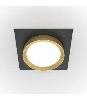 Maytoni Hoop Square Recessed Downlight Black Gold GX53-1