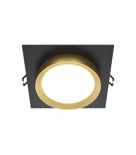 Maytoni Hoop Square Recessed Downlight Black Gold GX53-2