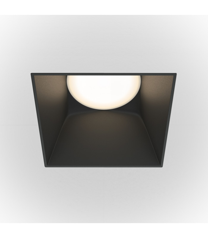 Maytoni Share Square Recessed Downlight Black GU10-1