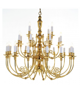 Beveren Polished Brass 28 Arm Chandelier