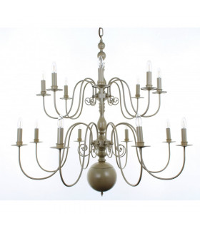 Bologna Flemish Cream Pendant 16 Arm Chandelier